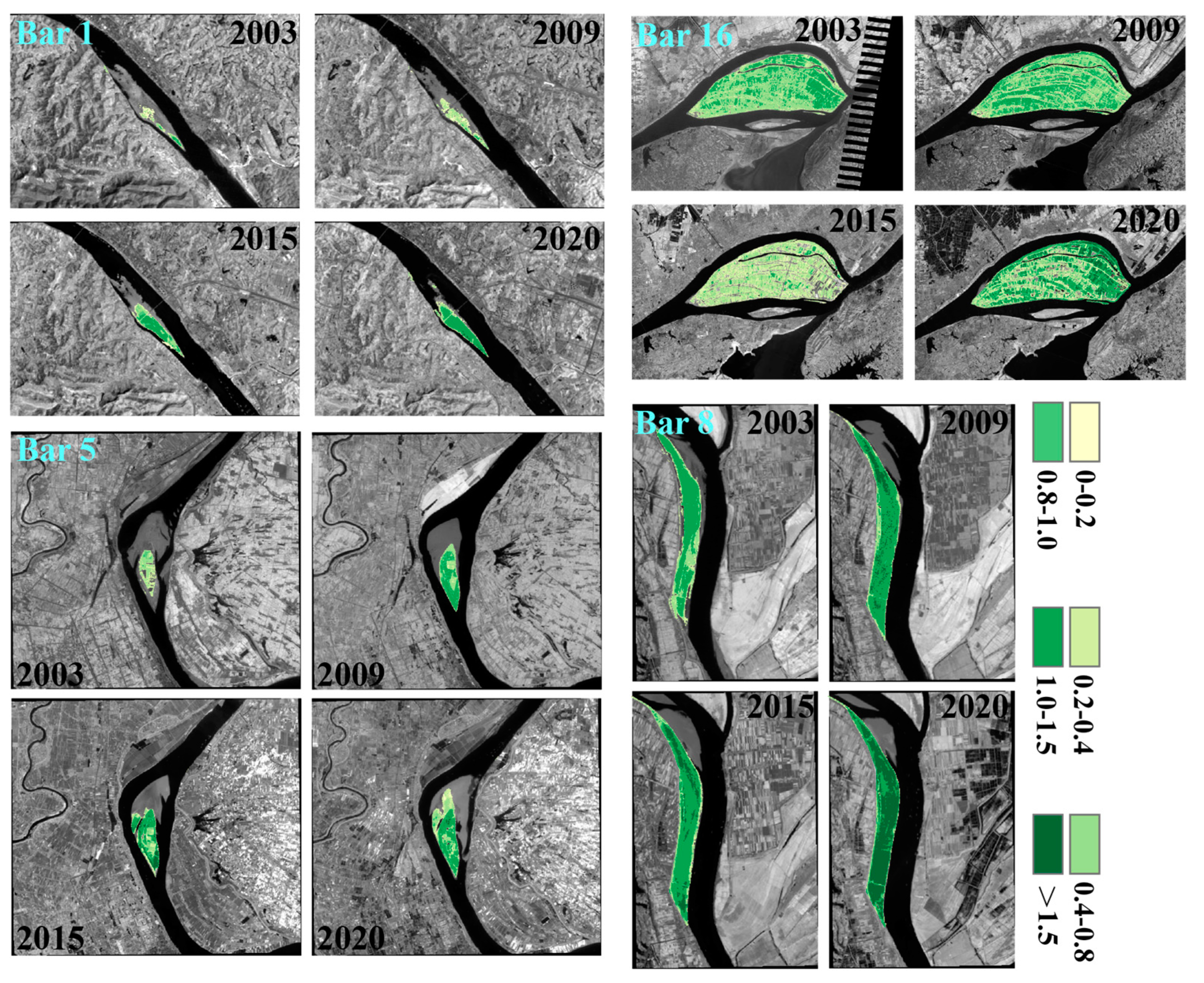 River Bars and Vegetation Dynamics in Response to Upstream Damming: A Case Study of the Middle Yangtze River