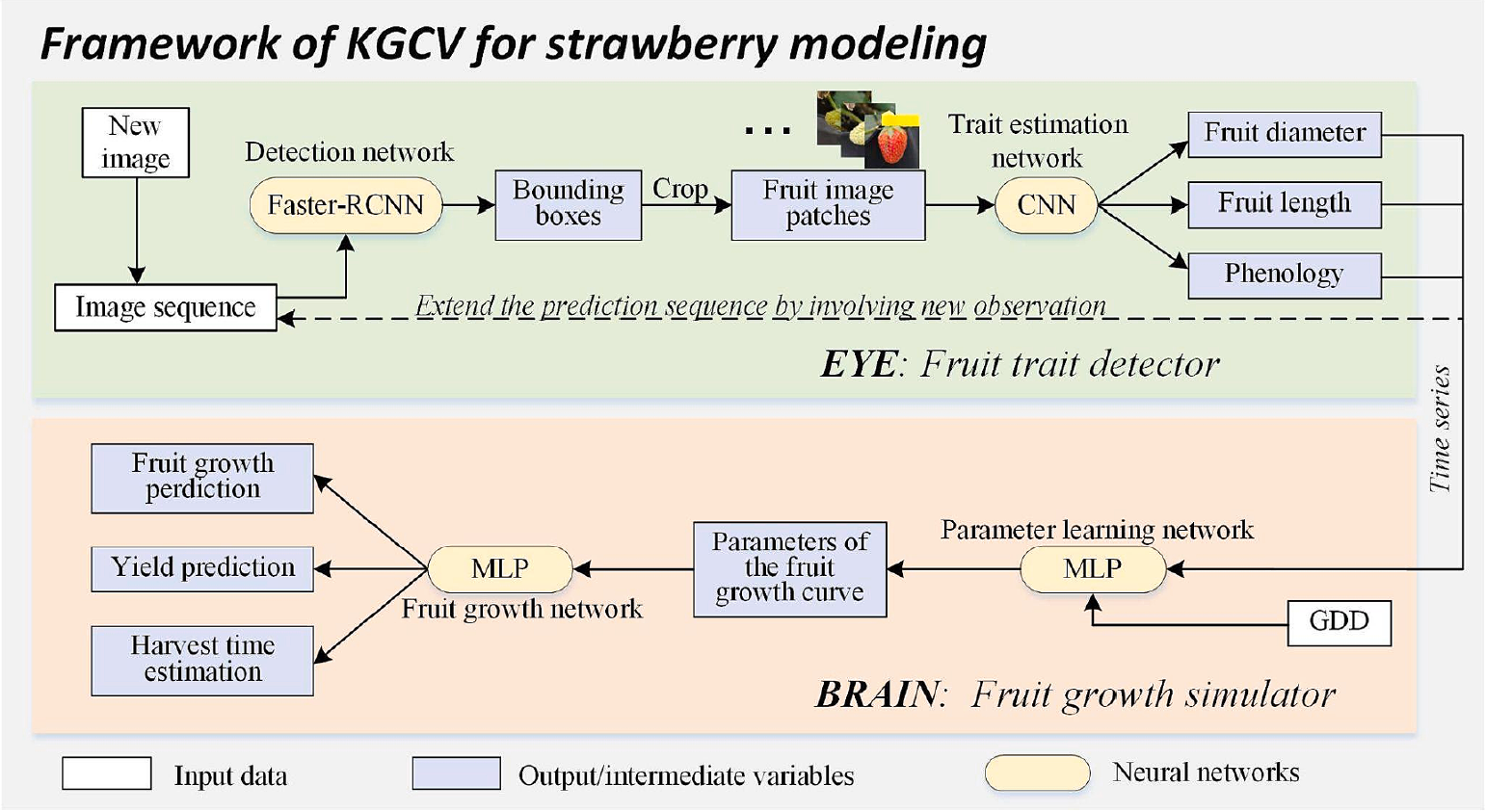 Predicting the growth trajectory and yield of greenhouse strawberries based on knowledge-guided computer vision
